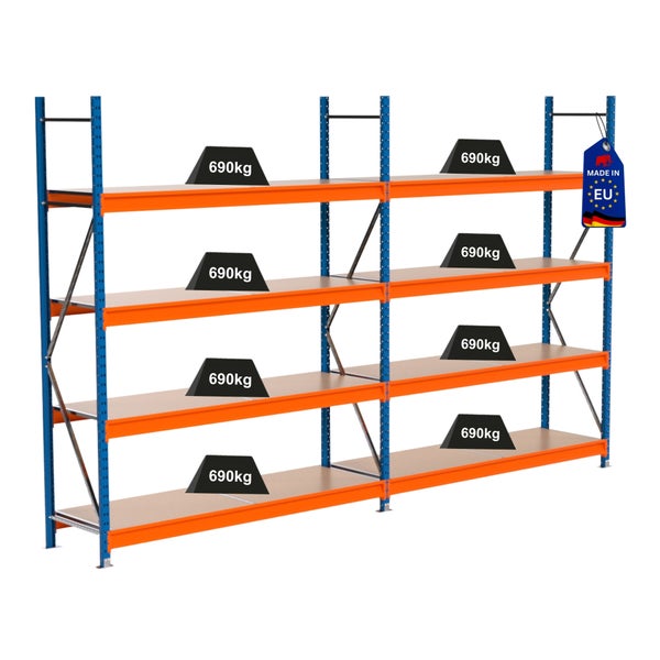 Regal mit Traglastangabe und Made in EU Siegel