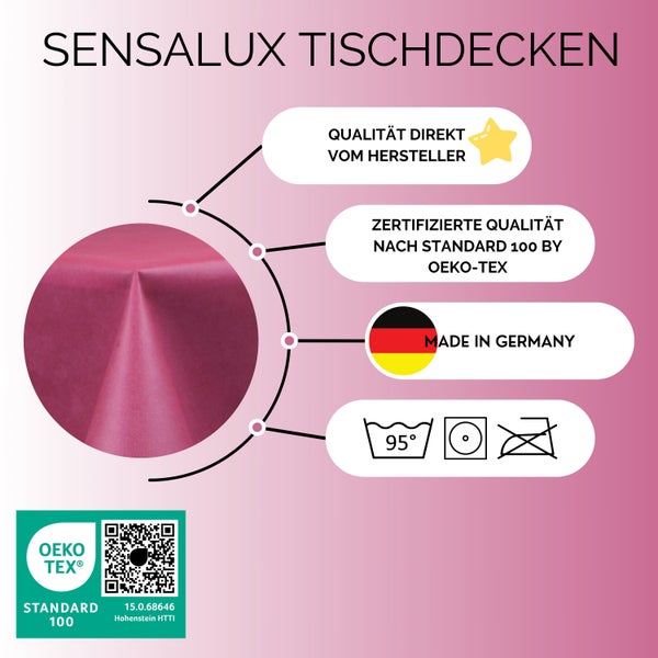 Sensalux Tischdecke, abwaschbar, Vorteilspack, 10 Stück, 1m x 2,5m, Beere