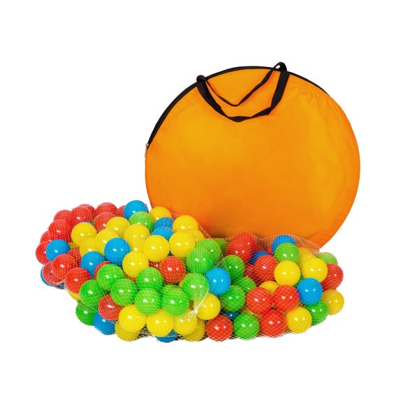 Spielzelt tectake  370 x 115 x 107 cm mit Tunnel, Iglu, 200 Bällen und abnehmbarem Dach bunt