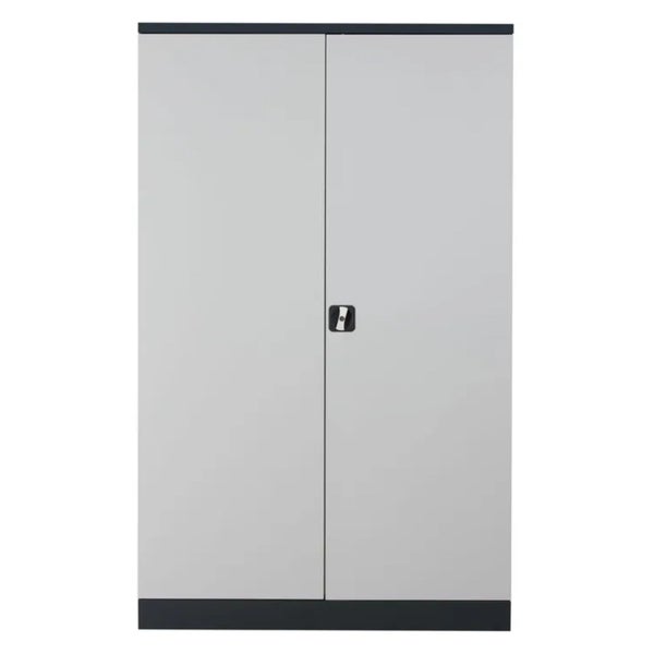 PROREGAL Stahlschrank Bee 4 Fachböden HxBxT 195 x 92 x 50 cm Pulverbeschichtetes & Verstärktes Fachbodenmaterial Anthrazit & Grau