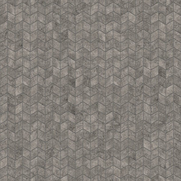 Vliestapete mit geometrischem Chevron-Muster in Steinoptik