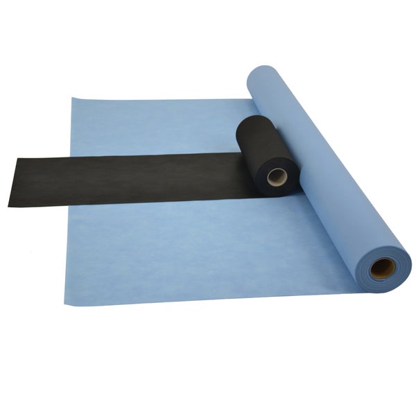 Sensalux Kombi-Set 1 Tischdeckenrolle 1m x 25m hellblau + Tischläufer 30cm schwarz