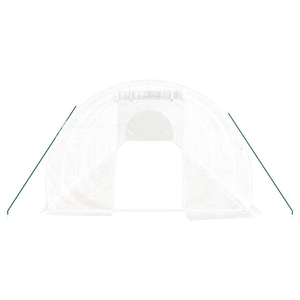 Gewächshaus mit Stahlrahmen Weiß 48 m² 16x3x2 m