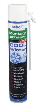beko Montageschaum COOL Winter für Temperaturen von minus 10 bis plus 30 Grad Celsius, Ausbeute circa 42 Liter, inklusive Sprührohr.