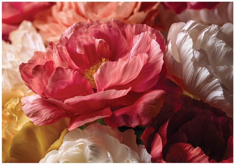 Nahaufnahme von Pfingstrosenblüten