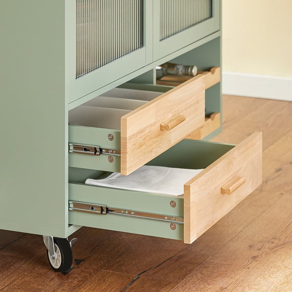 Küchenschrankwagen mit Schubladen und Glasfront