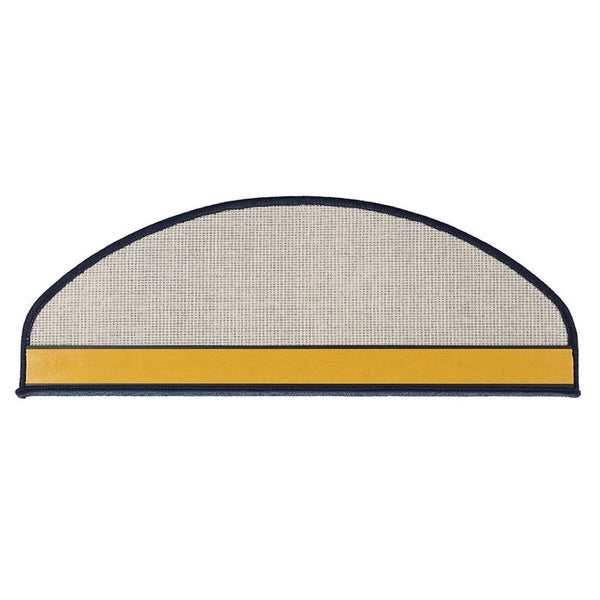 FLOORDIREKT Stufenmatte London -mit Umkettelung - Dunkelblau - Halbrund - 23,5 x 65 cm