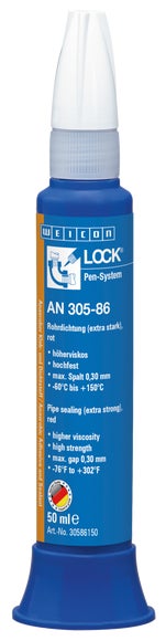 WEICONLOCK® AN 305-86 Rohrdichtung | extra stark, hochfest, höherviskos | 50 ml | rot