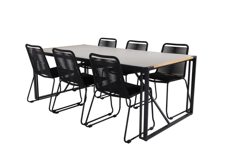 Esstischgarnitur mit sechs Stühlen für den Außenbereich