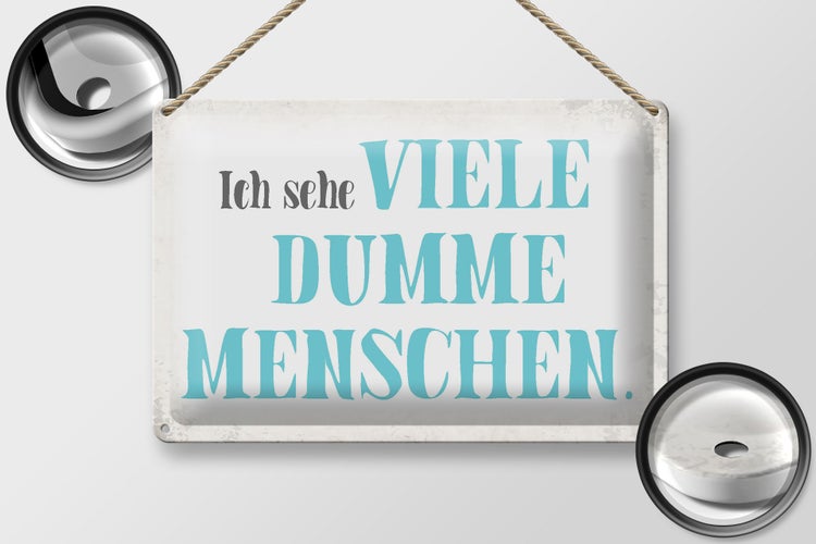 Blechschild Spruch 30x20cm ich sehe viele dumme Menschen