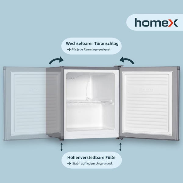 homeX Mini Gefrierschrank Gefriertruhe klein - 33L Nutzinhalt 4-Sterne Gefrierbox Mini Freezer Tiefkühlschrank