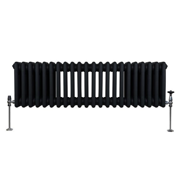 Traditioneller 3-Spalten-Heizkörper - 300 x 1012 mm - Schwarz