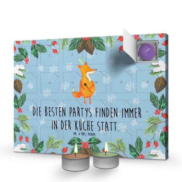 Mr. & Mrs. Panda Duftkerzen Adventskalender Fuchs Koch - Blau Pastell