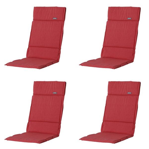 Hochlehnerauflage Fiber Deluxe Panama ziegelrot - Ca. 125x50 cm - 4er-Set