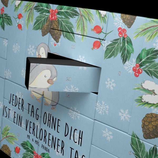 Mr. & Mrs. Panda Befüllbarer Adventskalender Pinguine Kuscheln - Blau Pastell