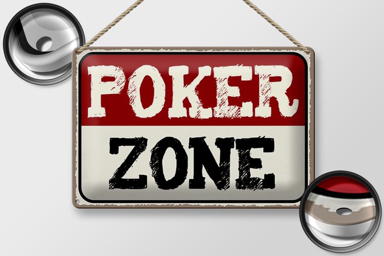 Blechschild Spruch 30x20cm Poker Zone