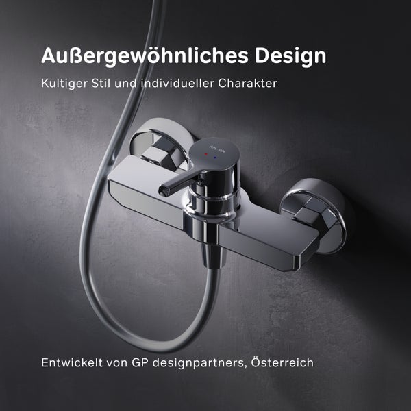 Moderne Einhebel Brausearmatur für die Wandmontage mit Anschluss für Duschschlauch im eleganten Design