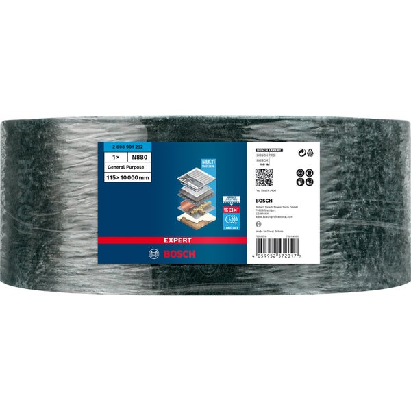 Bosch Expert N880 Vliesrolle zum Handschleifen 115 mm x 10 m Allzweck - 2608901232