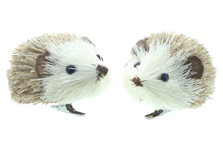 Zwei dekorative Igel mit Klammern