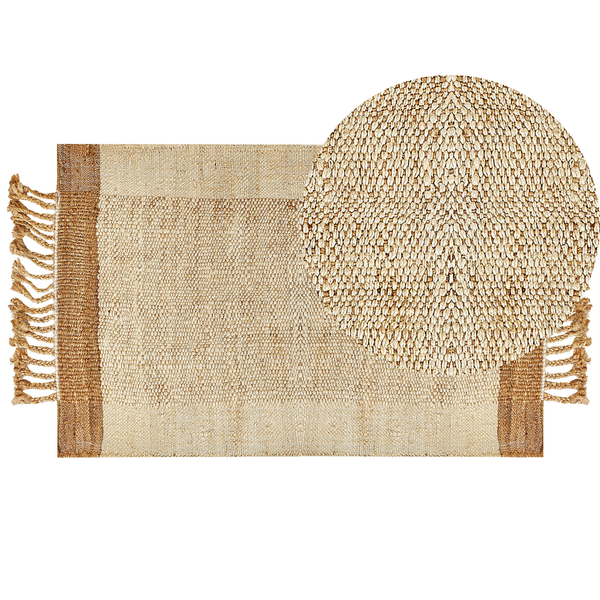 Teppich DEDEMLI Beige 80 x 150 cm Jute