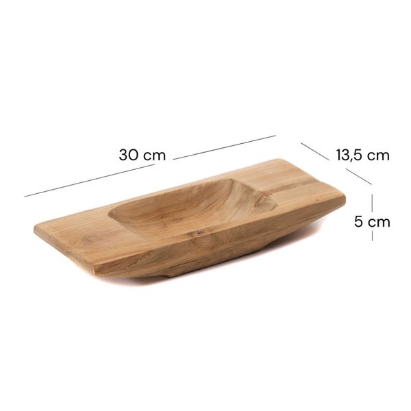 Dekoschale aus Holz, 30 x 13,5 x 5 cm