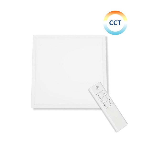 LED Panel mit Fernbedienung und CCT-Symbol zur Farbtemperaturregelung