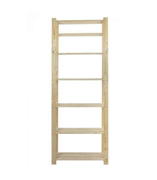 PROREGAL Holzregal Pinepeak HxBxT 220 x 80 x 28 cm 7 Fachboden 1,2 cm Dickes Kiefernholz Natur