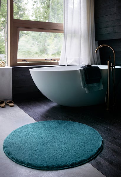 Badteppich Türkis Joris WECONhome Basics 90 cm rund