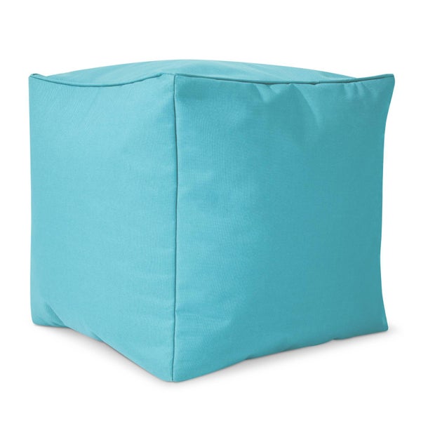 Green Bean Sitzsack-Hocker 40x40x40cm mit EPS-Perlen Füllung - Fußhocker Fußkissen Sitz-Pouf für Sitzsäcke - Bodenkissen für Kinder und Erwachsene - Fußablage Sitzkissen Sitzhocker Türkis