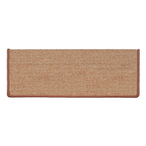 FLOORDIREKT Stufenmatte aus Sisal - Pure Nature - Umkettelt & Selbstklebend - Apricot - 23,5 x 65 cm - Rechteckig