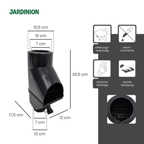 Jardinion Abmessungen und Symbole für den Holzkohlegrill