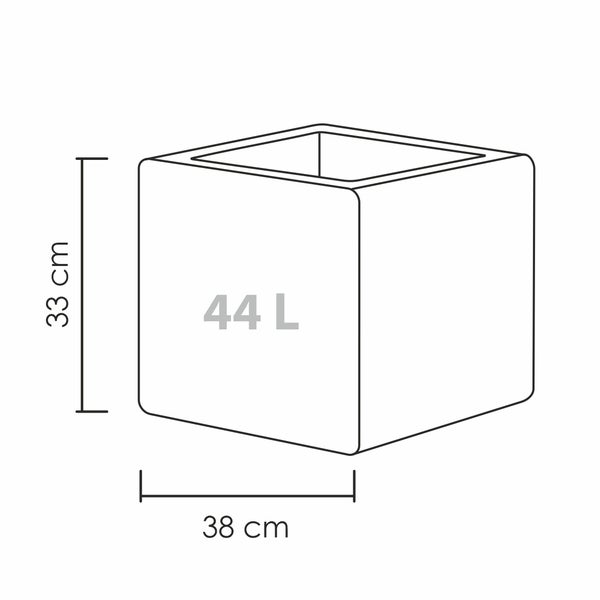 Scheurich Alea 40, Pflanzgefäß/Blumentopf/Pflanzkübel, quadratisch,  aus Kunststoff Farbe: Stony Grey, 38 cm Durchmesser, 33 cm hoch, 44 l Vol.