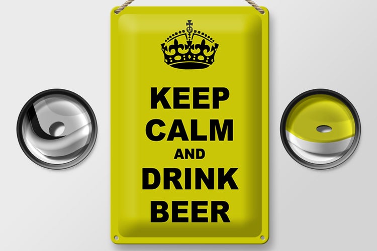 Blechschild Spruch 20x30cm keep calm and drink beer