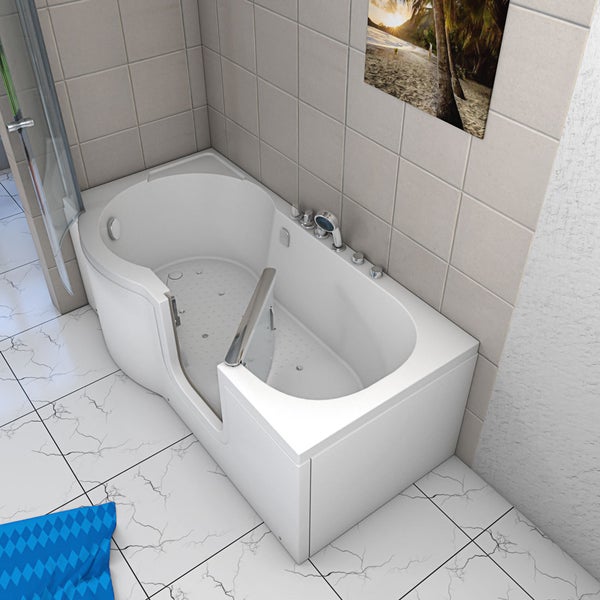 Seniorendusche und Sitzwanne mit Tür S12D-TH-AIR-R-EC 85x170 cm
