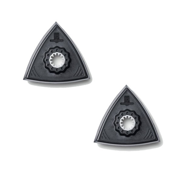 Zwei dreieckige Schleifplatten mit StarLock Aufnahme