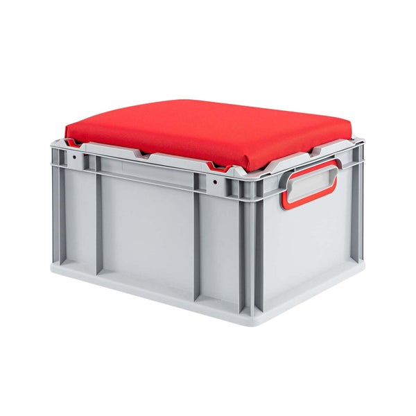 PROREGAL Eurobox NextGen Seat Box Rot HxBxT 26,5 x 30 x 40 cm 20 Liter Griffe Geschlossen Eurobehälter Sitzbox Transportbox