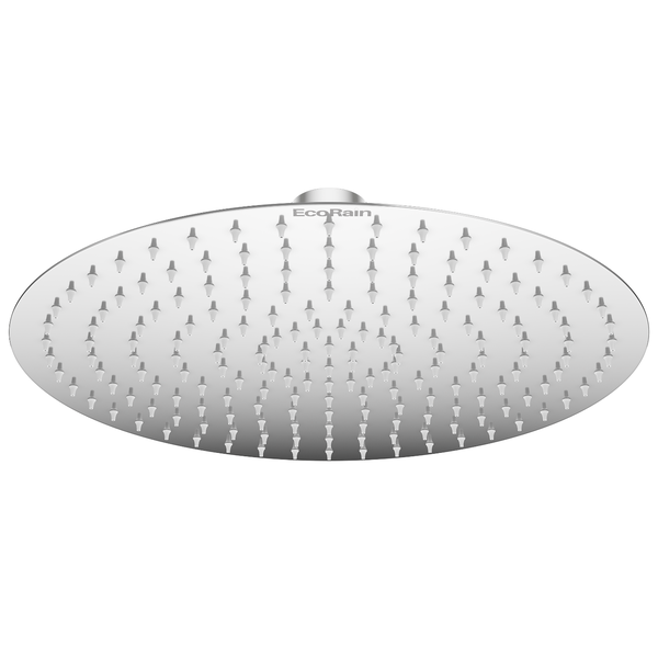 EcoRain 30% Wassersparender Regenduschkopf Tyler 30 CM Rund - Hoher Wasserdruck - Universeller Anschluss - Anti-Kalk Duschkopf - Chrom