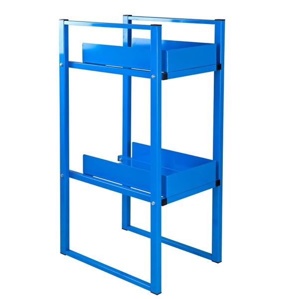 PROREGAL Fassregal für 30 bis 60 Liter Fässer Duo HxBxT 120 x 47 x 65 cm Blau