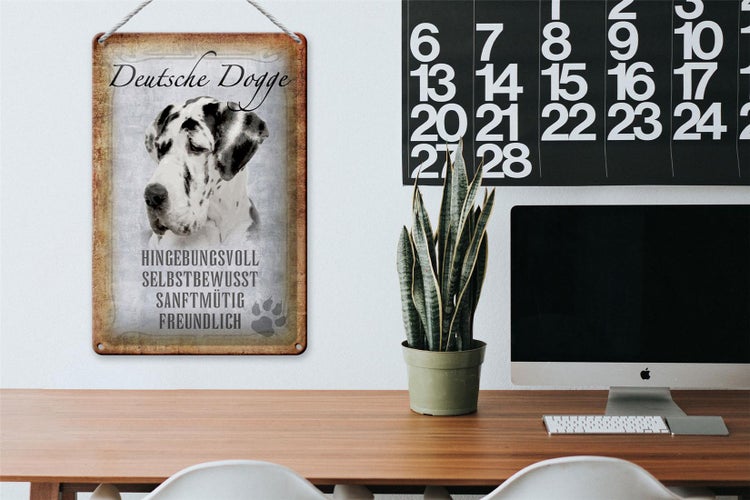 Blechschild Spruch 20x30cm Deutsche Dogge Hund Schild