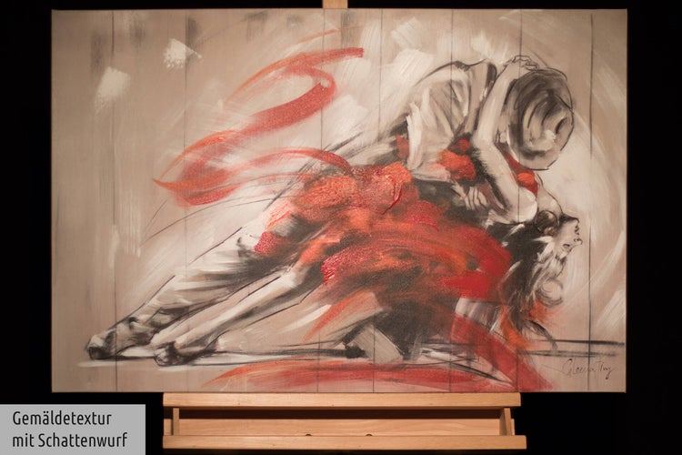 Handgemaltes Gemälde Acrylfarbe 90x60cm Rot