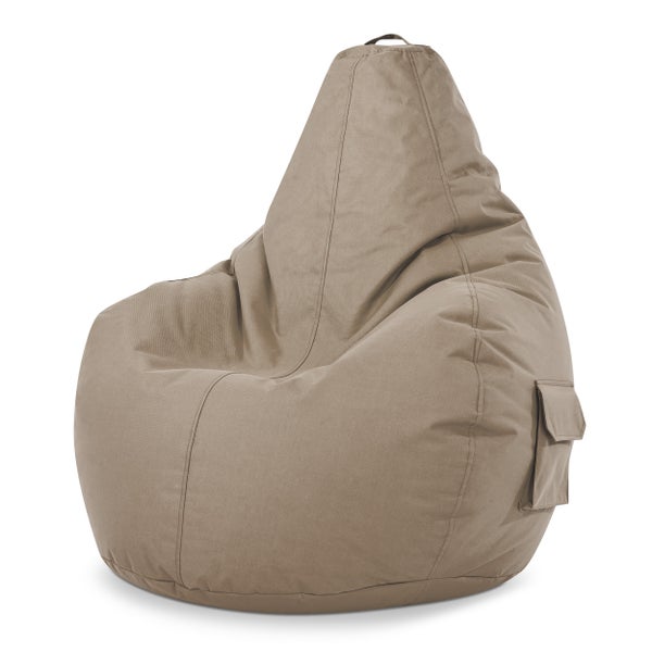 Green Bean Sitzsack mit Rückenlehne 80x70x90cm - Gaming Chair mit 230L Füllung Kuschelig Weich Waschbar - Bean Bag Bodenkissen Lounge Chair Sitzhocker Relax-Sessel Gamer Gamingstuhl Taupe