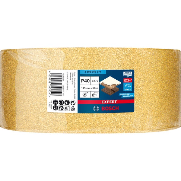 Bosch Expert Schleifpapierrolle, Körnung P40, circa 115 mm x 50 m