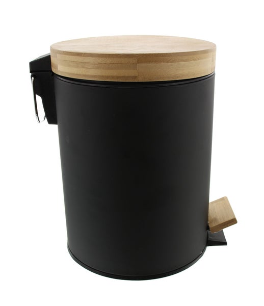 FRANK FLECHTWAREN | Treteimer Bambus, KUNSTSTOFF, Ø 20 x 28 cm, Einsatz Ø 20 x 21 cm, ca. 5 Liter Fassungsvermögen