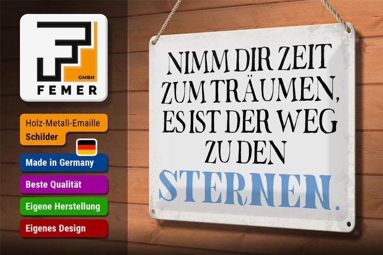 Blechschild Spruch 30x20cm nimm dir Zeit zum träumen