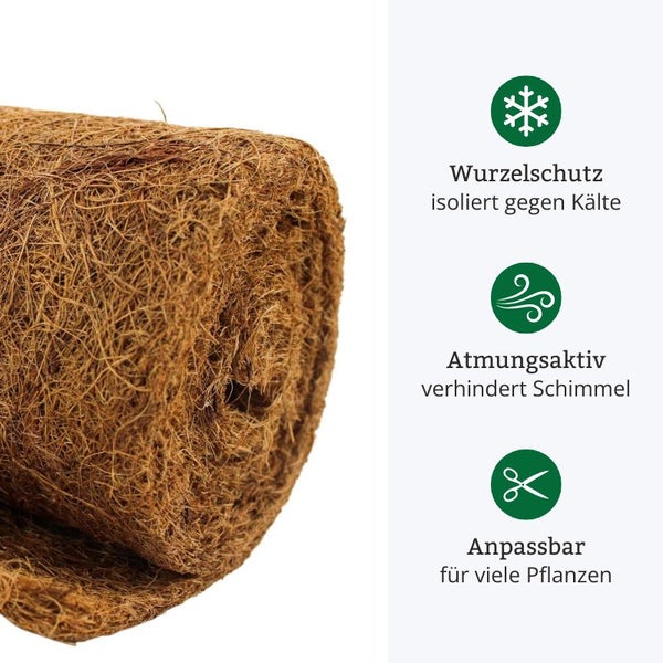 Kokosmatte zur Wärmedämmung und als Wurzelschutz