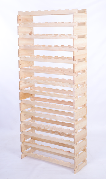 Weinregal VINOTECA FLEX PRO HxBxT 191x84x28cm 112 Flaschen auf 14 Ebenen Massives Kiefernholz Natur unbehandelt