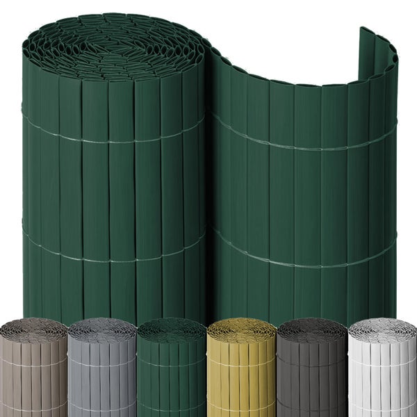 PVC Sichtschutz - 160x1000 cm - Grün - Hohlkammer Sichtschutzmatte - Wetterfest und langlebig - Blickdichter Sichtschutz und Dekorationselement