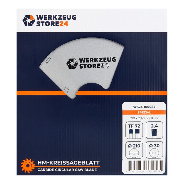 WS24 HM Kreissägeblatt SPEZIAL 210 x 2,4 x 30 TF 72 - WS24-100085
