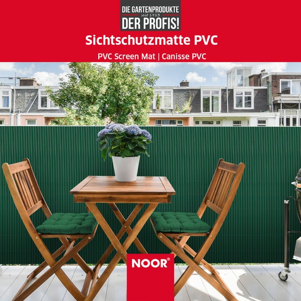 PVC Sichtschutz - 90x300 cm - Grün - Hohlkammer Sichtschutzmatte - Wetterfest und langlebig - Blickdichter Sichtschutz und Dekorationselement