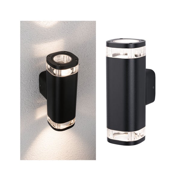 Außenwandleuchte Colum seewasserresistent IP44 80x112mm max. 2x20W 230V Anthrazit Aluminium